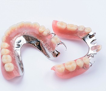 A pair of partial dentures