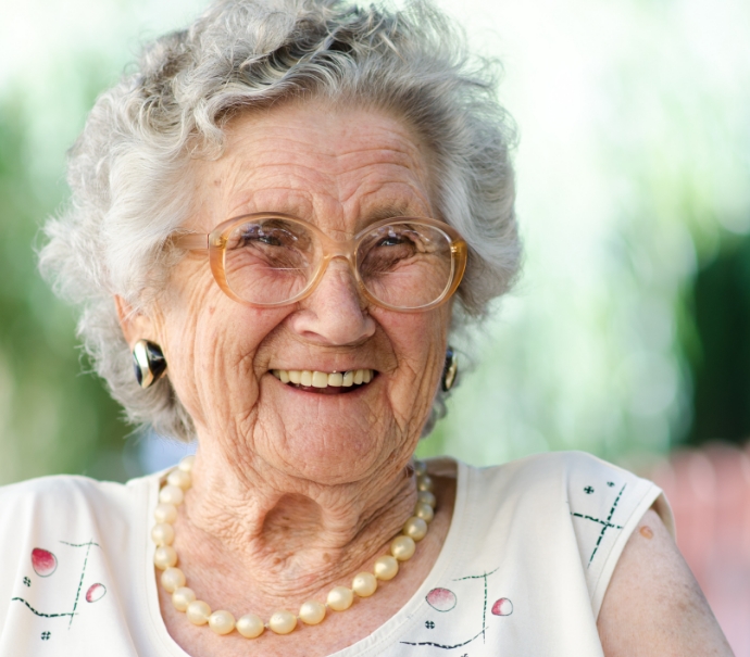 Senior woman grinning