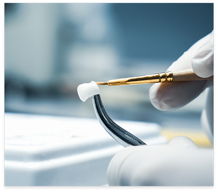 Restorative dentist creating a dental crown