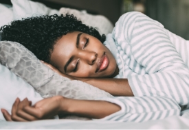 Woman sleeping on her side