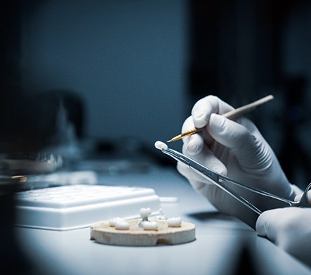 Lab technician creating veneers