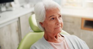concerned elderly patient at a consultation